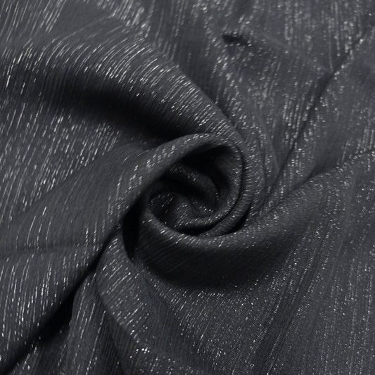 Crinkle Chiffon Zari Coated (Occasions Partner) - Black