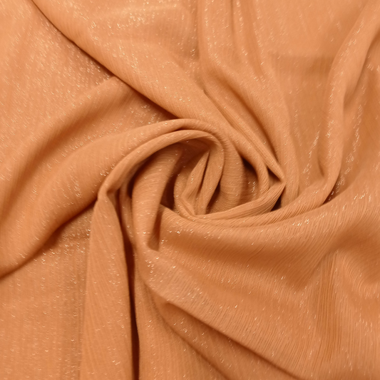 Crinkle Chiffon Zari Coated (Occasions Partner) - Caramel