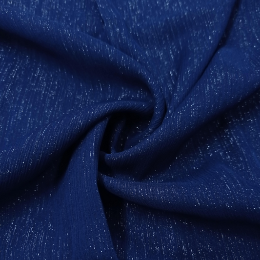 Crinkle Chiffon Zari Coated (Occasions Partner) - Navy Blue