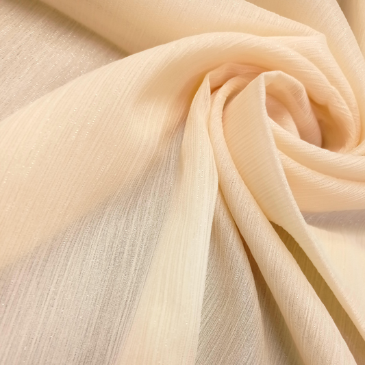 Crinkle Chiffon Zari Coated (Occasions Partner) - Peach