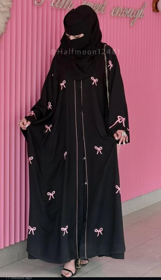 Aliya new bow embroidery abaya