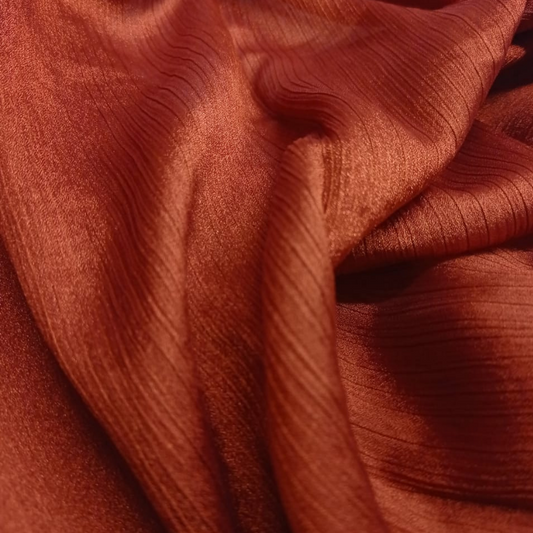 Crinkle Silk Luxe Hijabs – RUST